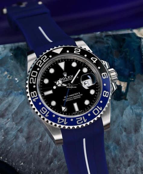 rolex gmt blue black rubber strap|Rolex gmt blue black price.